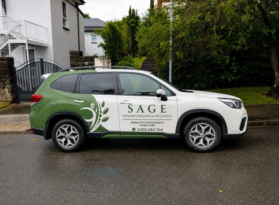 Physiotherapist arriving for a home visit with a mobile treatment kit